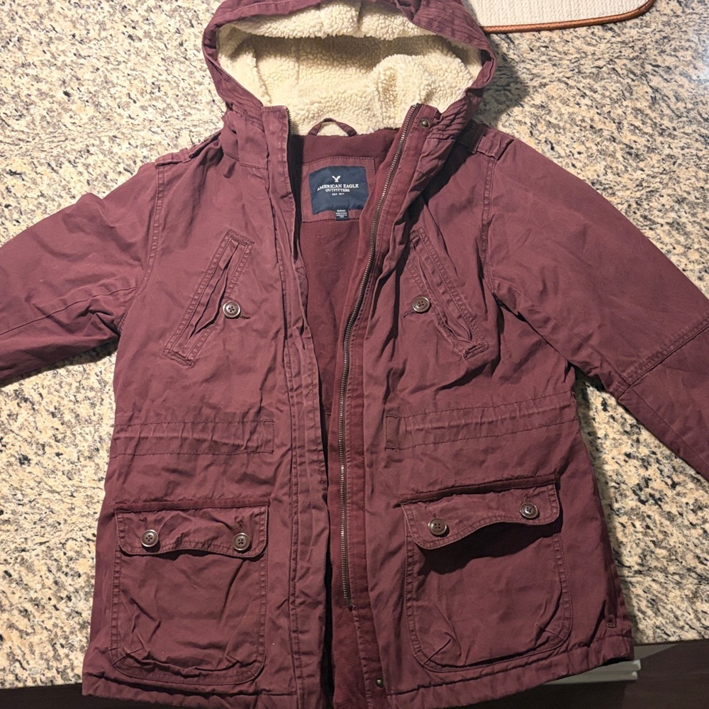American Eagle Outfitters Maroon Kids Puffer Jacket